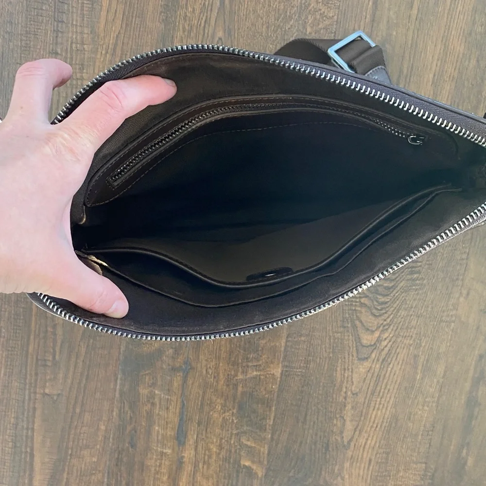 VTG $1476 NWT Santa Barbara Polo & Racquet Club Leather Messenger Bag